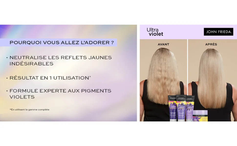 JOHN FRIEDA Ultra Violet pour Blond Soin D m lant Violet 250ml (Lot de 2) Violet 250 ml (Lot de 2) - product information 2