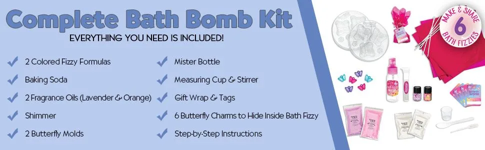 Creativity For Kids Butterfly Surprise Bath Fizzies - Makes 6 DIY Bath Bombs - product information 2