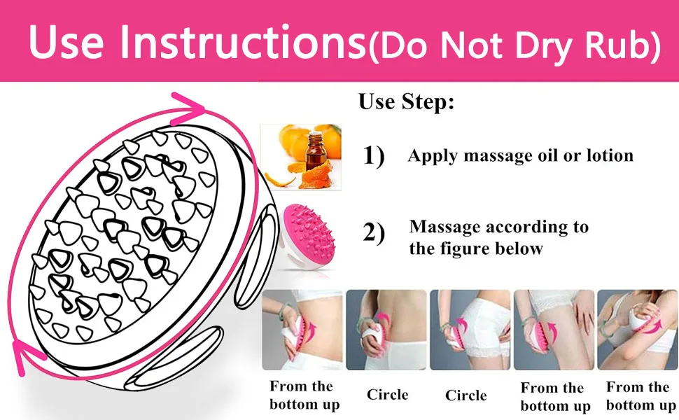 Cellulite Massager - Sotica Cellulite Brush body Massager Cellulite Remover by Use a Cellulite Cream - Cellulite Massager