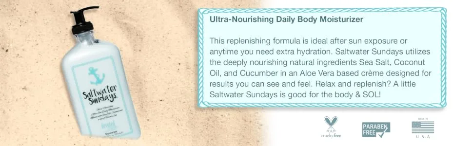Devoted Creations Saltwater Sundays Moisturizer 18.25 oz - devoted, creations, beach, tan, sea, ocean, salt, sunday, lotion, oil, moisturizer, lotion, aloe