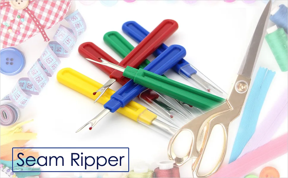 Seam Sewing Ripper Set  KINGMAS 9 Pcs Thread Remover Kit Handy Stitch Ripper Sewing Tools with 1 Scissors for Opening Seams and Hems - product information 15