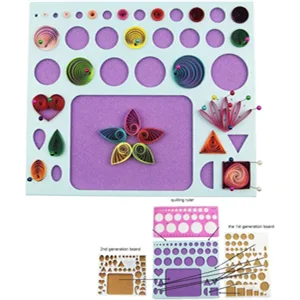 YURROAD 19pcs Beginners Quilling Tools Kit Electric Slotted Quilling Pen Template Board Curling Coach Crimper Comb Filigrana Tools Set - Quilling husking board