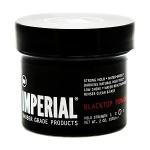 Imperial Barber Pomade  Blacktop  2 oz - blacktop pomade, black pomade, imperial pomade, dark pomade, travel pomade