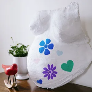 Pearhead Belly Cast Decorating Kit  Multi Belly Casting Decorating Kit - Image of belly cast decorated with kit