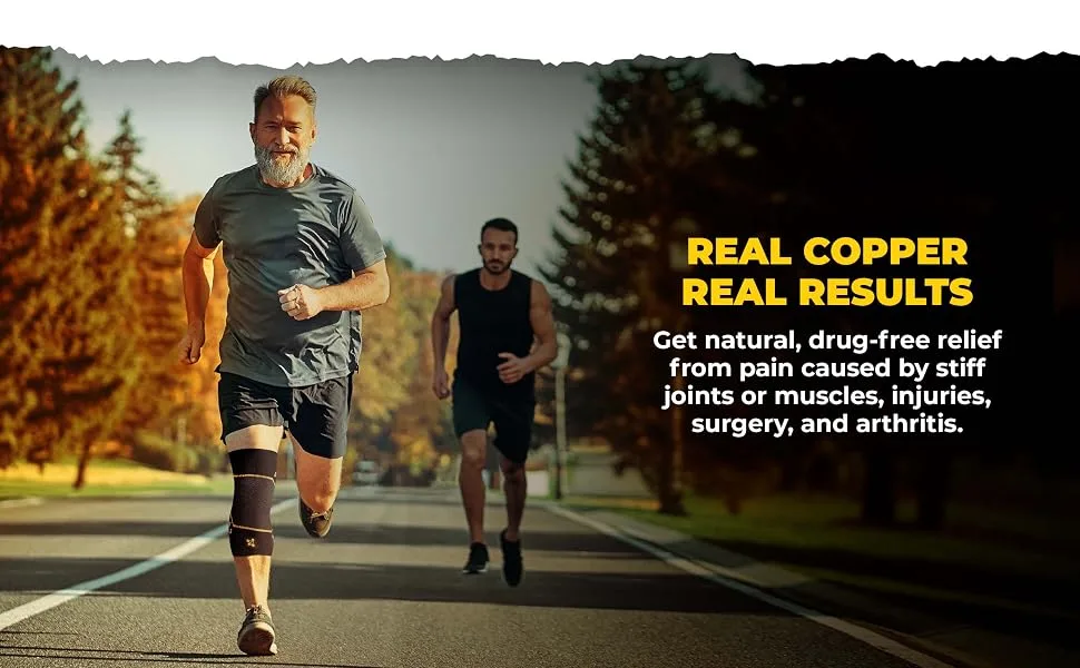 CopperJoint Knee Brace - Compression Knee Sleeve - Knee Support for Workout  Running  Weightlifting  Sport & Everyday Activities - Sleeves for Arthritis Pain  Swelling  & Support Medium Knee Sleeve PRO - Get natural relief from pain caused by stiff joints or muscles, injuries, surgery, and arthritis.