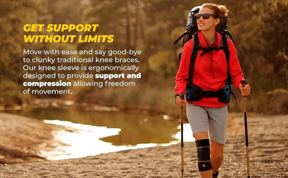 CopperJoint Knee Brace - Compression Knee Sleeve - Knee Support for Workout  Running  Weightlifting  Sport & Everyday Activities - Sleeves for Arthritis Pain  Swelling  & Support Medium Knee Sleeve PRO - Move with ease and say good-by to clunky traditional knee braces with our Knee Sleeve Pro.