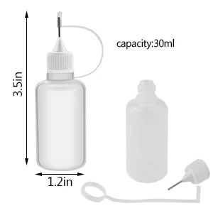 Bantoye 10 Pcs Needle Tip Glue Bottle Applicator DIY Quilling Tool Precision Tip Glue Plastic Liquid Dropper Bottles (30 ml) - Size & Capacity