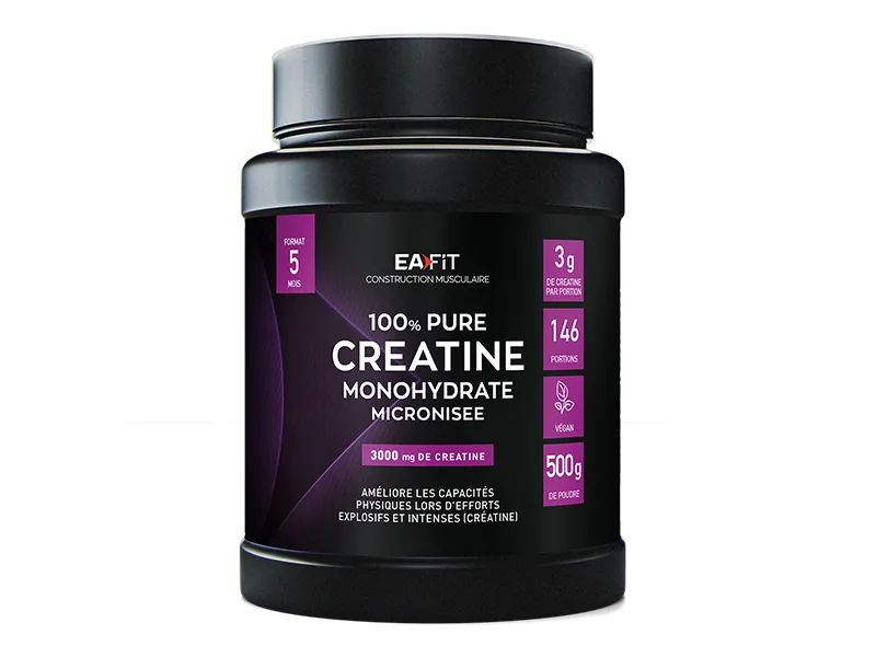 EAFIT PURE CREATINE MONOHYDRATE MICRONIS E 500g - 5 Mois - Creatine Monohydrate Poudre - Musculation Homme - Prise de Masse - Augmente les Performances Physiques - Preworkout Booster Puissant - product information 2