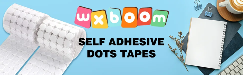WXBOOM Self Adhesive Dots 1400pcs (700 Pairs) 0.79 Diameter White Hook & Loop Dots Sticky Back Coins 20mm for School Classroom Office Home 1.0.79-1400 - WXBOOM