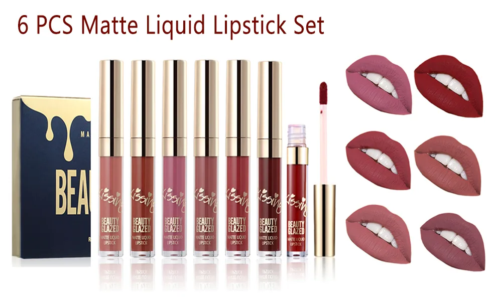 6pcs Matte Velvety Liquid Lipstick Matte Liquid Lipgloss Waterproof Lip Gloss 6 Pcs - product information 22