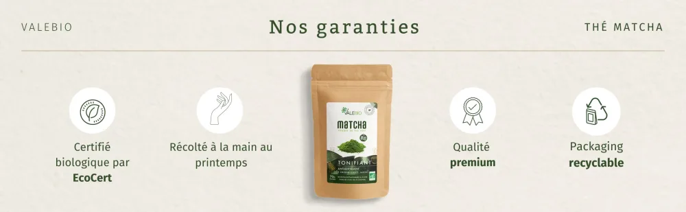 Matcha | Th vert matcha bio | Poudre | Qualit premium | 70g | Origine Kyoto Japon | Valebio - product information 4