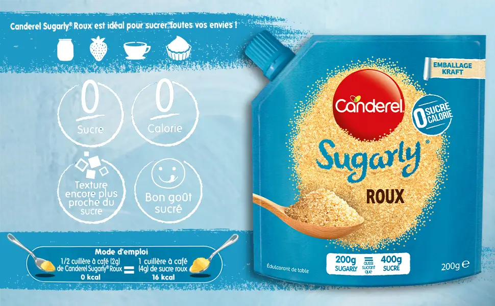 Canderel Sugarly - Poudre Cristallis e - Z ro Sucre - dulcorant | 250g 250 g (Lot de 1) - product information 7