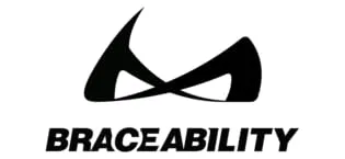 BraceAbility Undersleeve for Plastic Thumb Splint | Soft Protective Hand Sock to Wear Under Thumb & Wrist Braces - braceability black logo