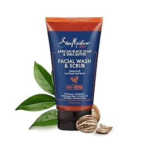 SheaMoisture Face Wash & Face Scrub for Men African Black Soap Face Cleanser with Shea Butter 4 oz (M-BB-2980) - product information 1