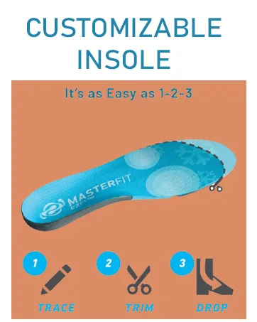 Masterfit EZFit QF Ski & Snowboard Boot Insoles - Pain Relief Inserts for Men & Women - for Regular & High Arch  Heel Support  Better Control  Reduce Fatigue (Regular/Medium) Regular Volume Medium - image1