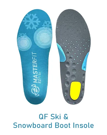 Masterfit EZFit QF Ski & Snowboard Boot Insoles - Pain Relief Inserts for Men & Women - for Regular & High Arch  Heel Support  Better Control  Reduce Fatigue (Regular/Medium) Regular Volume Medium - Snowboard Boot Insole