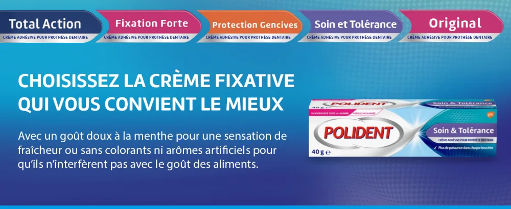 Polident Original Cr me Fixative Forte Pour Proth ses Dentaires Partielles ou Compl tes Go t Menthol 40g - product information 3