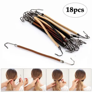 BinaryABC Ponytail Hooks Holder Bungee Bands 18Pcs - Ponytail Hooks Holder Bungee Bands