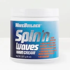 WaveBuilder Spin'n Waves Wave Cream | Non Greasy Adds Superior Shine on Hair  8 oz - Spin