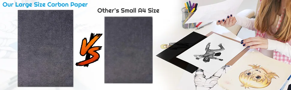 Selizo 100 Sheets Black Carbon Transfer Tracing Paper for Wood  Paper  Canvas and Other Art Surfaces (9 x 13 Inches) - Carbon Transfer Paper 05