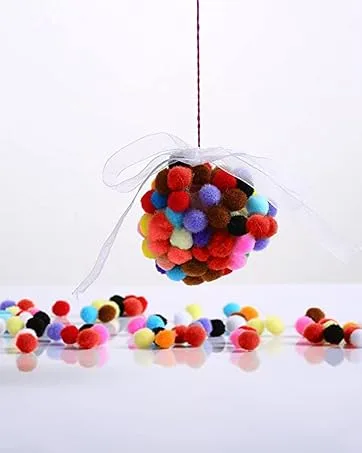 Caydo 2400 Pieces Mini Craft Pompoms Assorted Colors 6 mm Pom poms for Hobby Supplies 6mm - Pom Poms