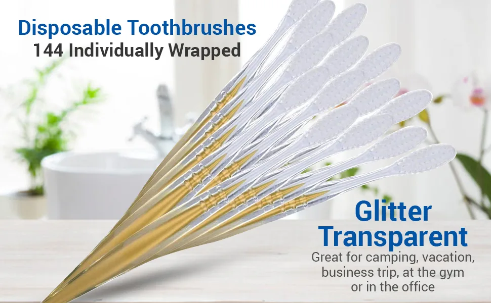 G-Smile 144 Individually Wrapped Disposable Toothbrushes  Regular Size Head  Extra Soft Bristle  Color Vary  Convenient & Affordable (Premium Soft) - product information 1