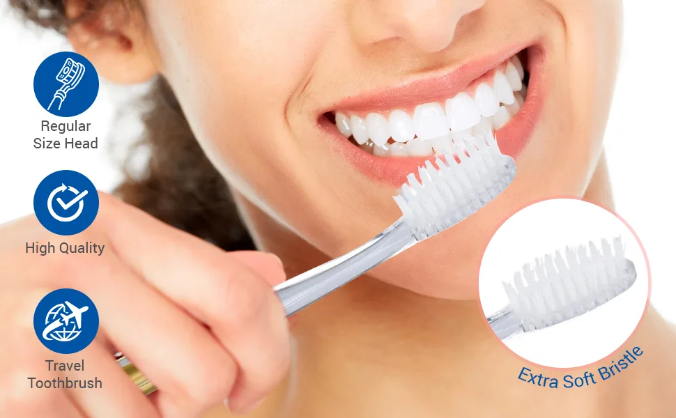 G-Smile 144 Individually Wrapped Disposable Toothbrushes  Regular Size Head  Extra Soft Bristle  Color Vary  Convenient & Affordable (Premium Soft) - product information 2