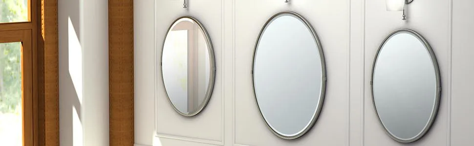 Gatco 1820 Flush Mount Mirror  27.5 H x 20.5 W  Chrome - Multiple Configuration
