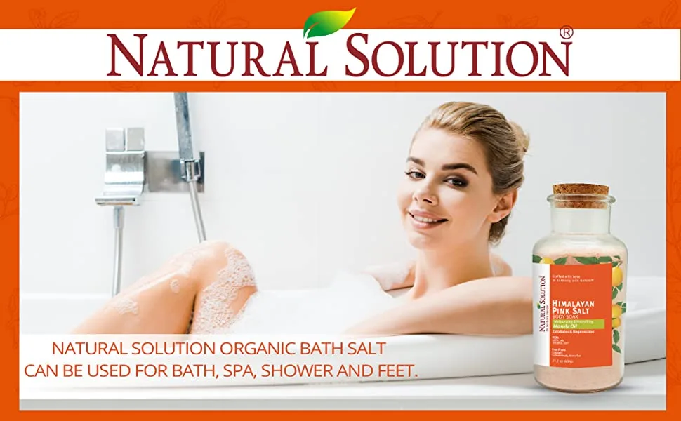 Natural Solution Bath Soak  Therapy with Himalayan Pink Salt and Marula Oil Cork Jar  Body Relaxing  Balancing  Purifying  Bath Salts   21.2 Oz (8353I) - Bath salt