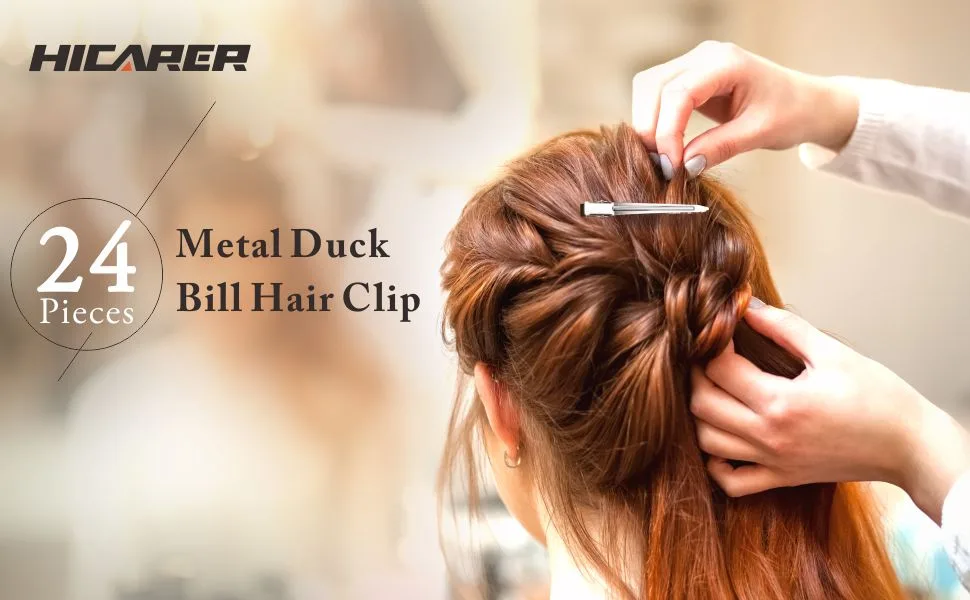 Hicarer 3.5 inches Metal Curl Clips Duck Bill Sectioning Clips Alligator Hair Clips (24 Pieces) - product information 1