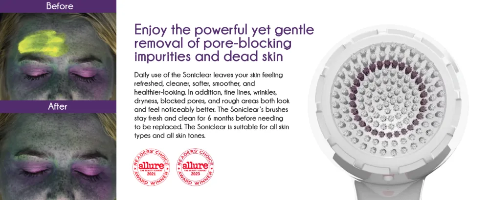 Michael Todd Beauty   Soniclear Petite   Facial Cleansing Brush System   3-Speed Powered Exfoliating Face Brush - soniclear