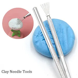 Pengxiaomei 2pcs Clay Needle Tools  Feather Wire Texture Tool for Clay Pottery Sculpting Texturing Modeling Tools 2 pcs pottery tools - product information 4