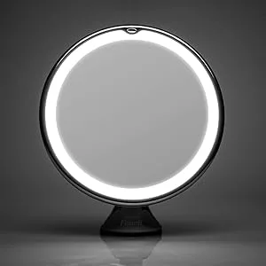 Fancii 7X Magnifying Lighted Vanity Makeup Mirror with 20 Natural LED Ring Lights  Locking Suction Cup  Cordless Travel Cosmetic Mirror - Maya 7 - Fancii magnifying mirror with led lights 7x