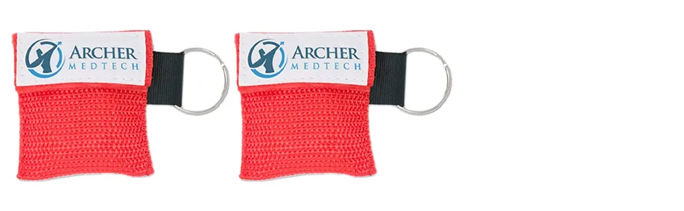 CPR Mask for Pocket or Key Chain  CPR Emergency Face Shield with One-Way Valve Breathing Barrier for First Aid or AED Training  Archer MedTech (25) - CPR Mask for Pocket or Key chain, CPR Emergency Face Shield
