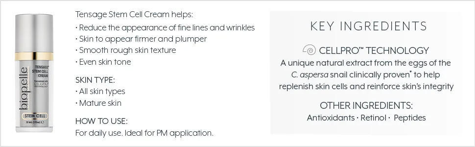 Biopelle Stem Cell Cream Moisturizer - TENSAGE Stem Cell Cream
