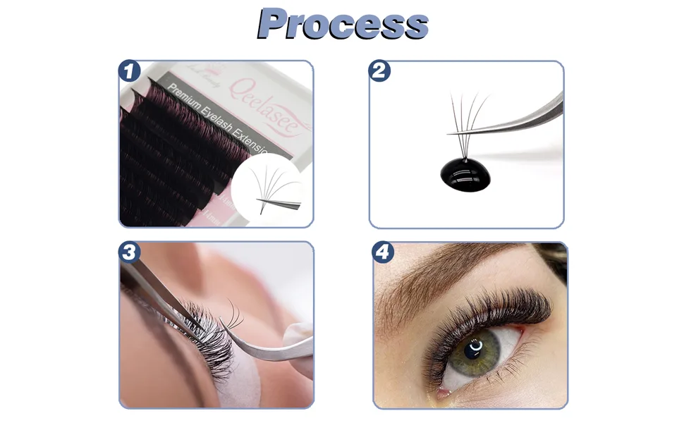 Qeelasee Faux Mink Silk Eyelash Extensions 0.03mm D Curl 13mm Semi-Permanent Individual Lashes Extension Professional Salon Use D 13mm - product information 6