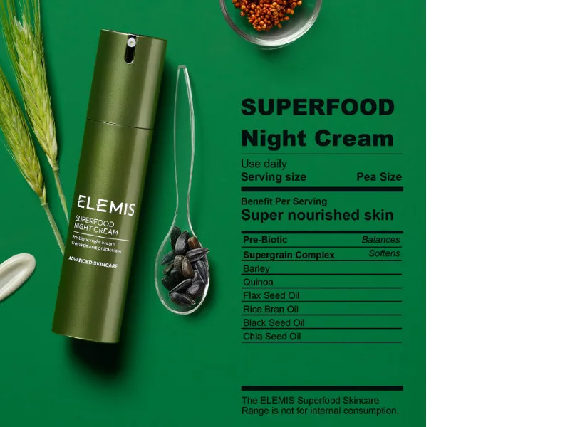 ELEMIS Superfood Night Cream  Pre-Biotic Night Cream  1.6 Fl Oz - night