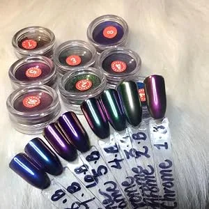 Nail Chrome Powder Chrome Nail Powder Shinning Chrome Pigment Mirror Glitter Chrome Powder for Nails Fine Glitter(8 Box) - product information 5
