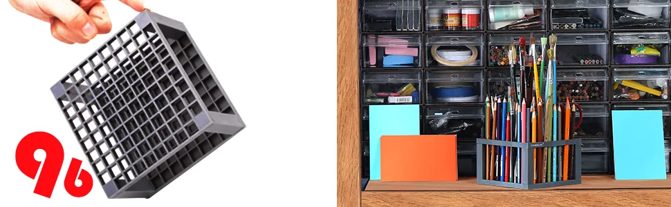 TRANSON Paint Brush Holder Organizer 96 Slots Desk Caddy for Pens  Pencils  Brushes  Markers - pen holder