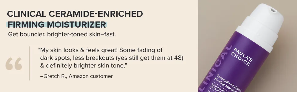 Paula's Choice CLINICAL Ceramide Enriched Firming Moisturizer  Retinol & Vitamin C  Anti-Aging & Wrinkles  1.7 Ounce - Paula