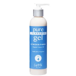 CurlMix Ogranic Flaxseed Gel for Curly Hair with Castor Oil - Defines & Strengthens - Vanilla Berry - 8 fl oz - flaxseed