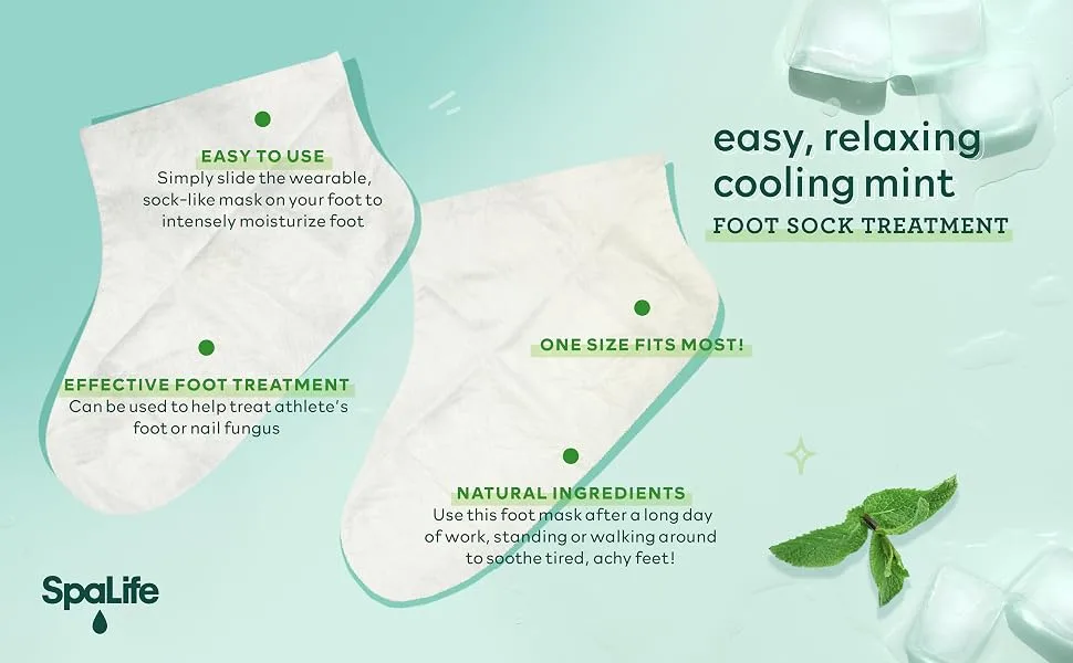 SpaLife Mens Cooling Mint Moisturizing Repairing Balm For The Working Feet (Foot Sock 3 Pairs) - product information 2