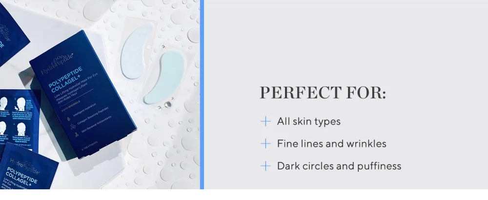 HydroPeptide PolyPeptide Collagel Eye Masks  Line-Lifting Hydrogel  Firmer Appearance and Hydration  8 Treatments - SKIN CONCERN