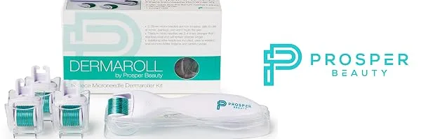 Derma Roller Microneedle 6 Piece Kit  DERMAROLL by Prosper Beauty  Face Roller with 4 Replaceable Heads Exfoliation Microdermabrasion Micro Derma Skin Care Tool Dermaplaning Dermapen Microneedling - derma roller microneedle