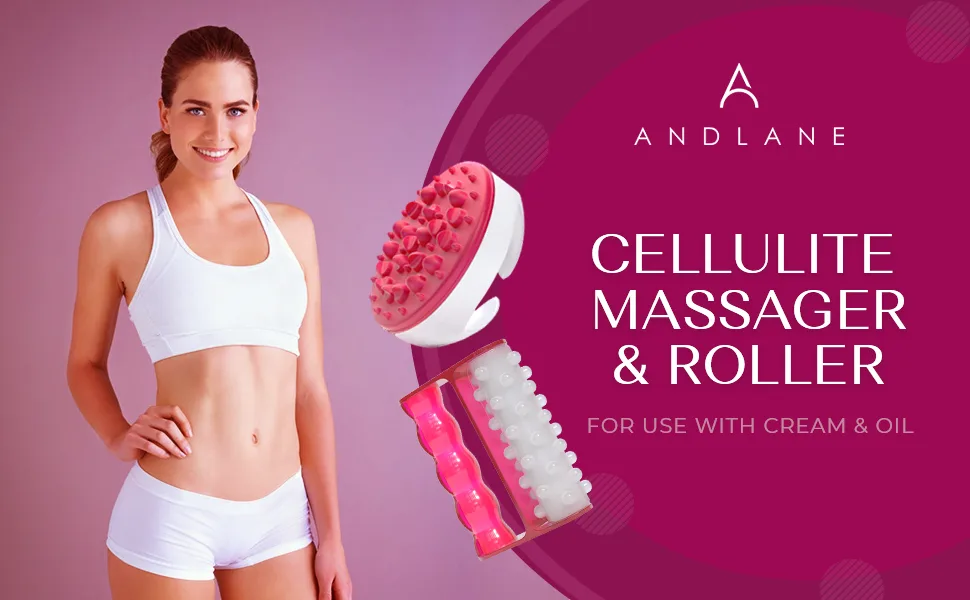 Andlane Anti Cellulite Massager   Cellulite Remover Brush Mitt and Roller - Body Shower Scrubber Exfoliator - Use with Cream & Oils - product information 1