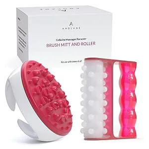 Andlane Anti Cellulite Massager   Cellulite Remover Brush Mitt and Roller - Body Shower Scrubber Exfoliator - Use with Cream & Oils - product information 2