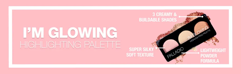 Palladio I'm Glowing Illuminating Highlighting Palette  Glow Bronzer Powder Makeup Set  High Pigmented Shimmery Colors - palladio highlighter glowing glow maybelline loreal nyx milani honest beauty haus best quality