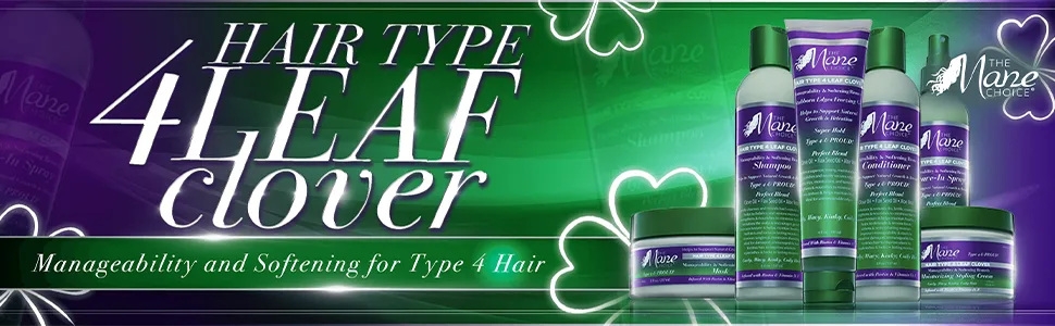 THE MANE CHOICE - Hair Type 4 Leaf Clover: Manageability and Softening Leave-In Spray (8 fl. oz.) - Hair Type Four Leaf Clover