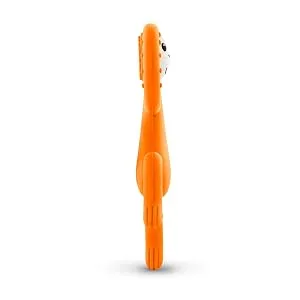 Matchstick Monkey | Dancing Monkey Teether | Light Blue | Teething Toy for Babies | Gently Massages Infants Gums | Varied Textures to Sooth Baby Teething Pains | Dishwasher and Fridge Suitable - orange dancing monkey side