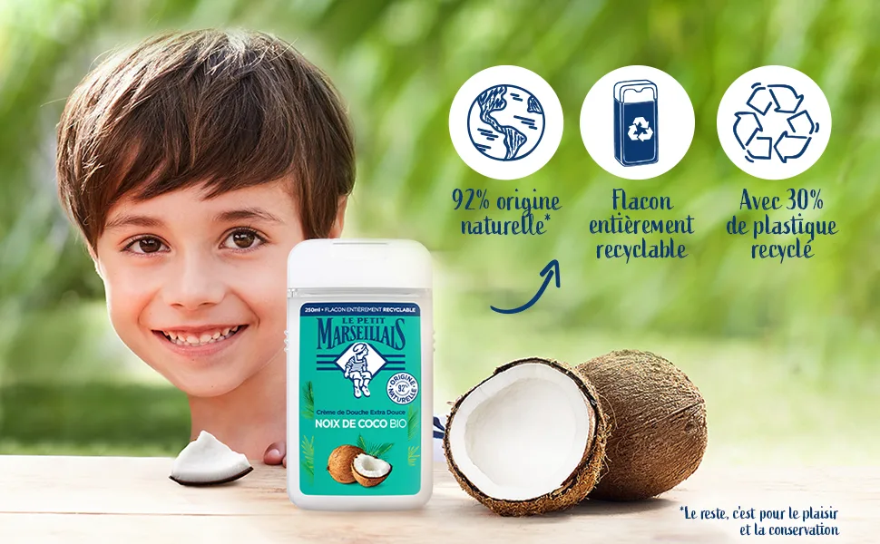 Le Petit Marseillais 9096703 -Lpm Shgl Coconut 250X3 Fr 250 millilitre - product information 2